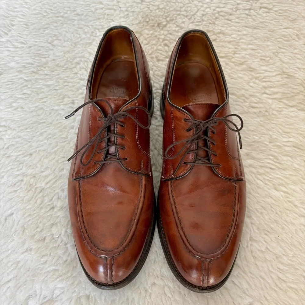 Allen Edmonds Bradley 1530 Brown Leather Split Toe Oxfords Shoes Size 9.5 D